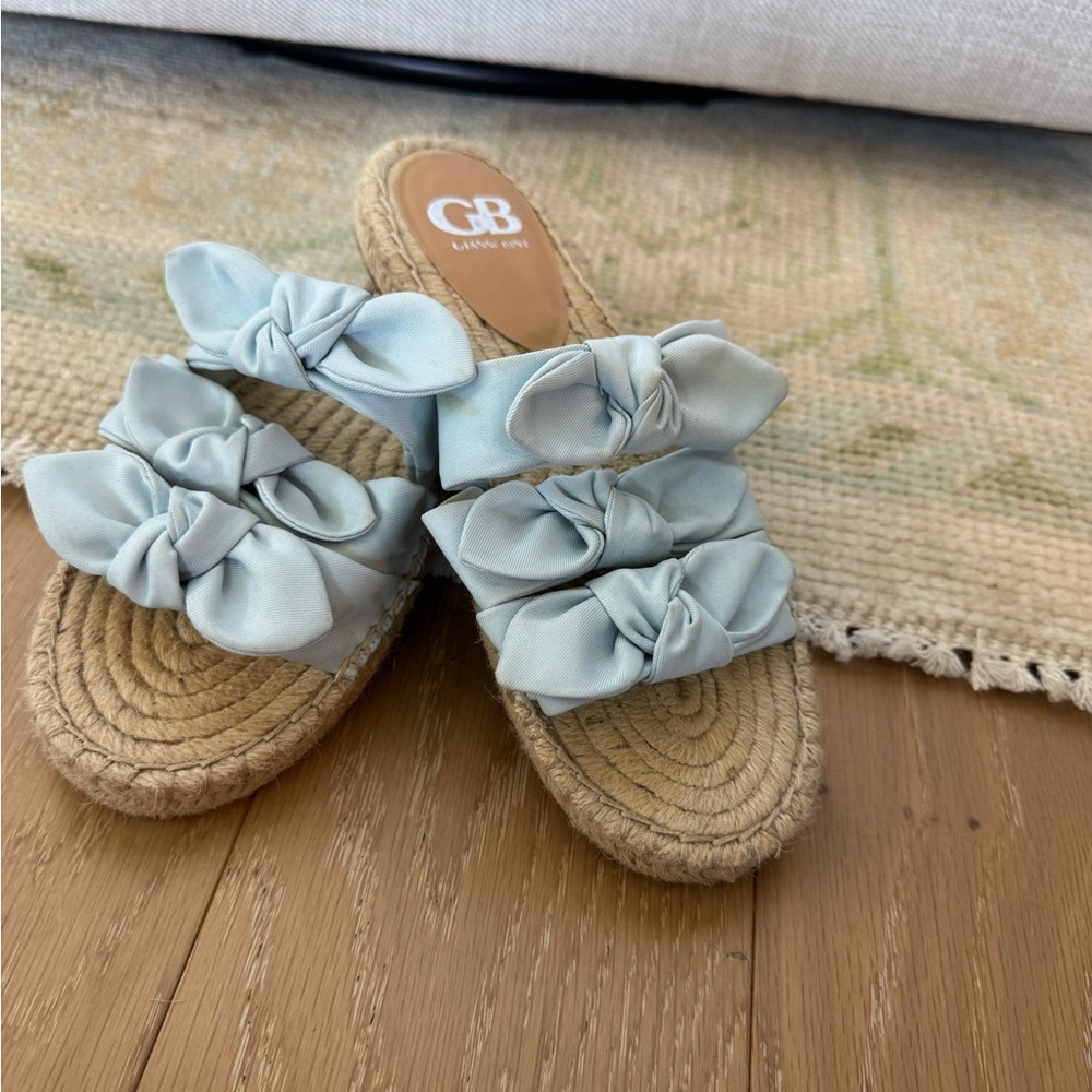 Gianni Bini Light Blue Bow Sandals